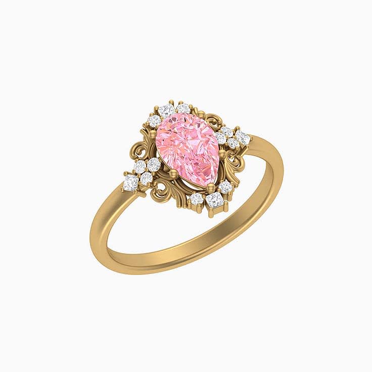 Natural Pink sapphire vintage ring