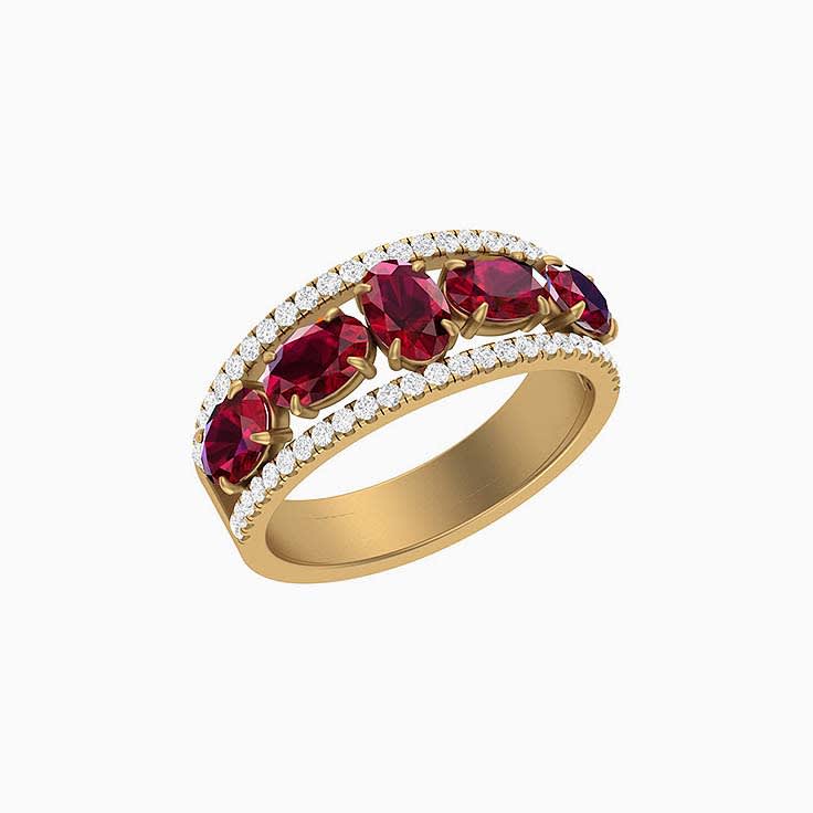 Lab Grown Rubies set with Natural diamonds