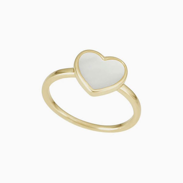 Mother of Pearl Heart ring Ladies Ring