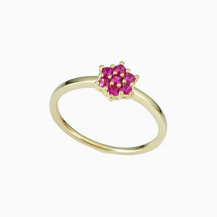 Plan band Ruby Ladies Ring