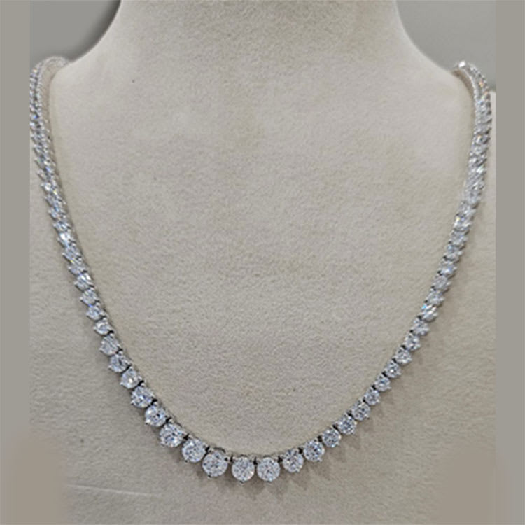 10ct Lab Grown Graduated diamond tennis necklace