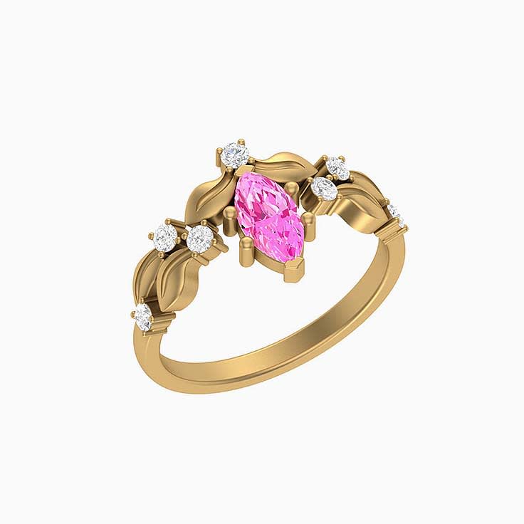 Vintage Natural Pink Sapphire and Diamond ring.