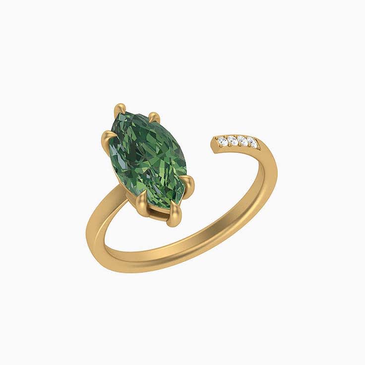 Australian Green Sapphire open ring