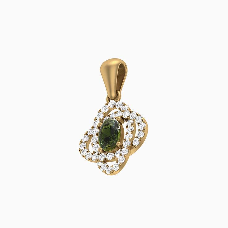 Australian Green Sapphire and diamond pendant.