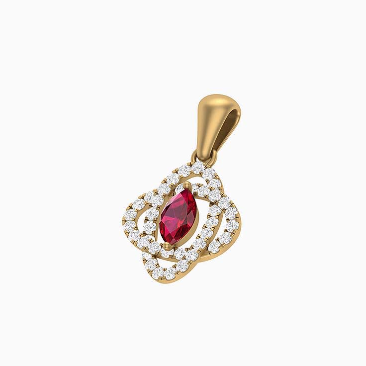 Ruby marquise and diamond pendant