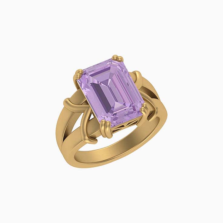 Solid gold setting with stunning Amethyst