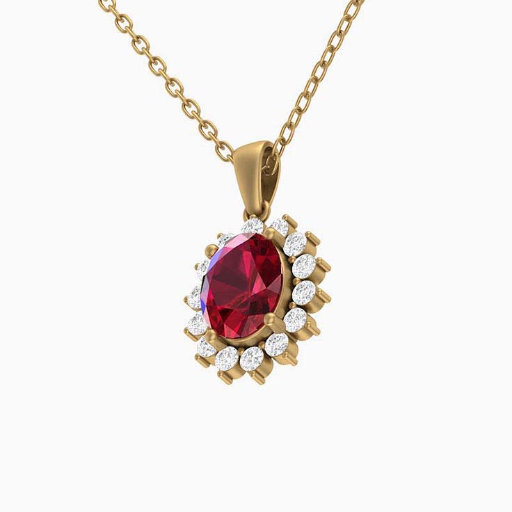 Natural Ruby and Natural Diamond pendant