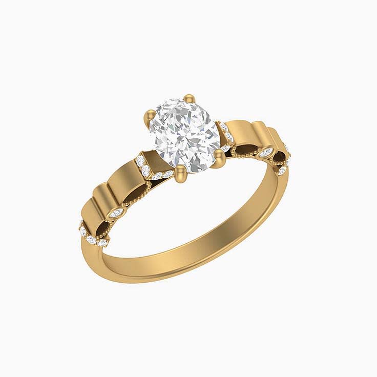 Intricate Royal Oval Lab grown diamond 1ct solitaire