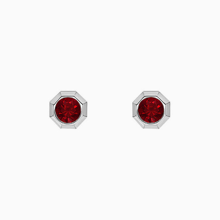 Hexagon design Natural best ruby earrings