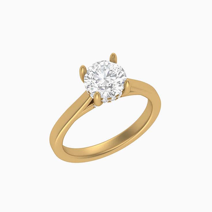 Round Lab Diamond With Hidden Halo