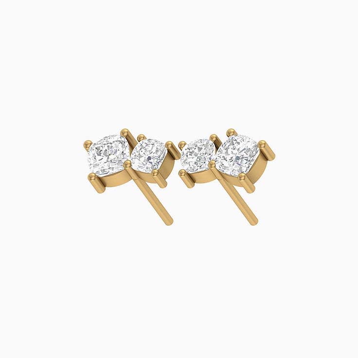 Sweetheart Cushion Lab Diamond Stud Earrings