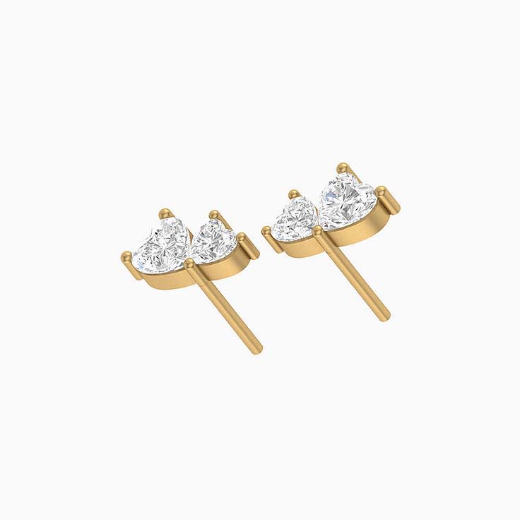 Sweetheart Heart Lab Diamond Stud Earrings