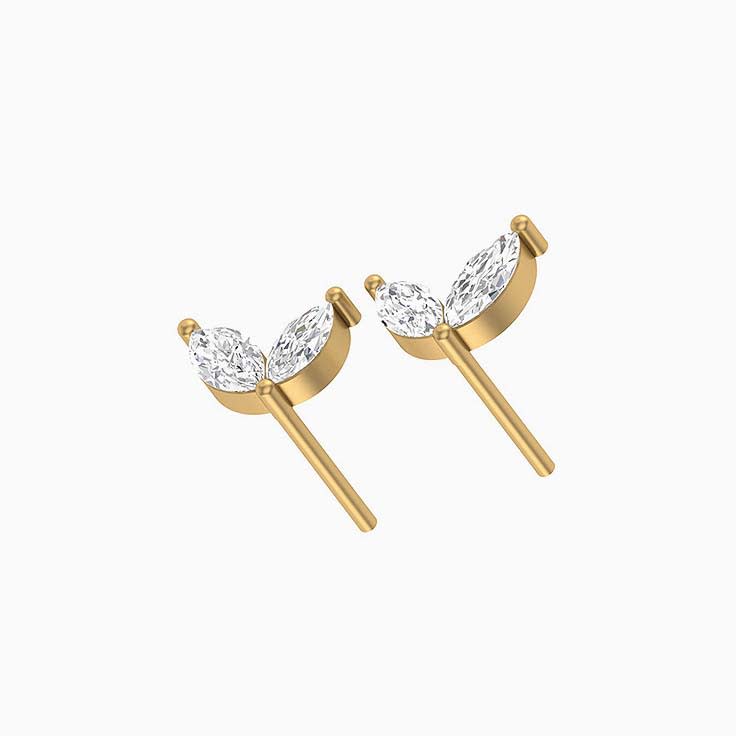 Sweetheart Marquise Diamond Stud Earrings