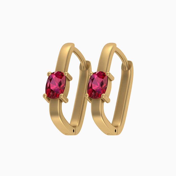 Birthstone Natural Better Ruby Huggies