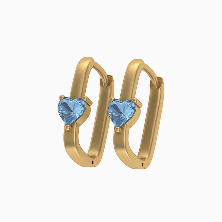 Natural Heart cut Aquamarine earrings