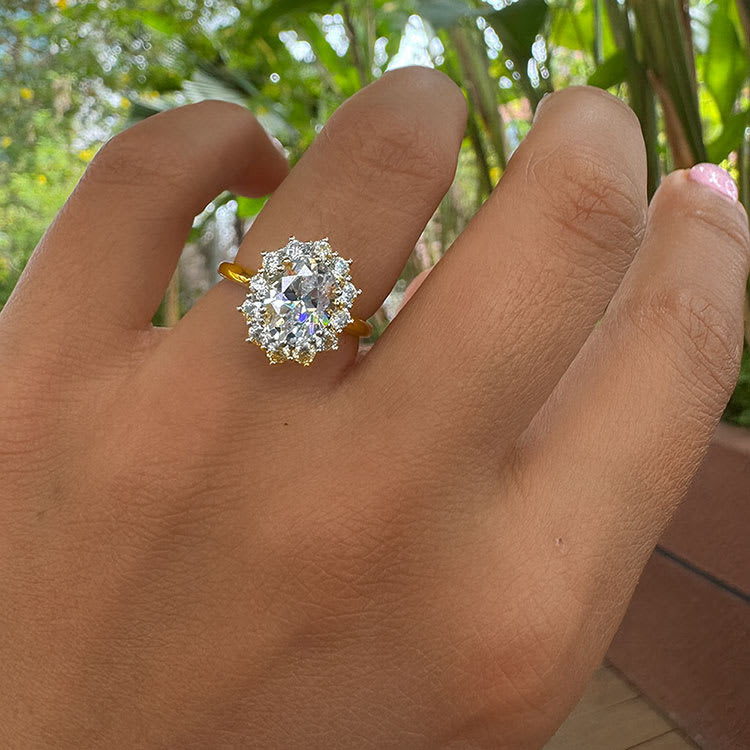 3 Carat Oval Lab Diamond Engagement Ring