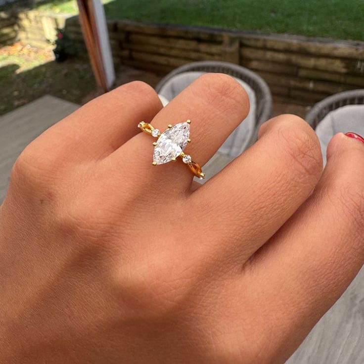 Marquise Lab Engagement Ring