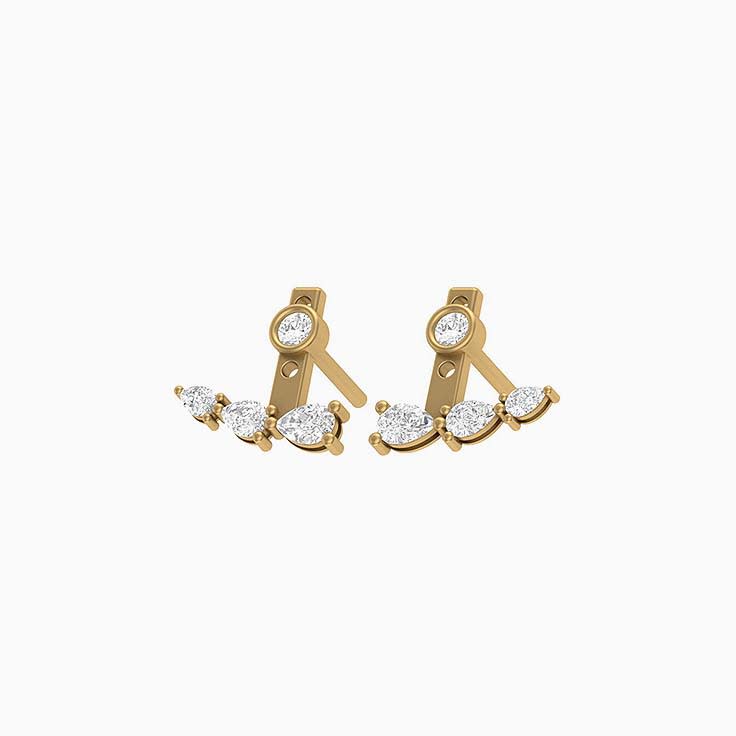 Pear cut Lab Diamond adjustable earrings.