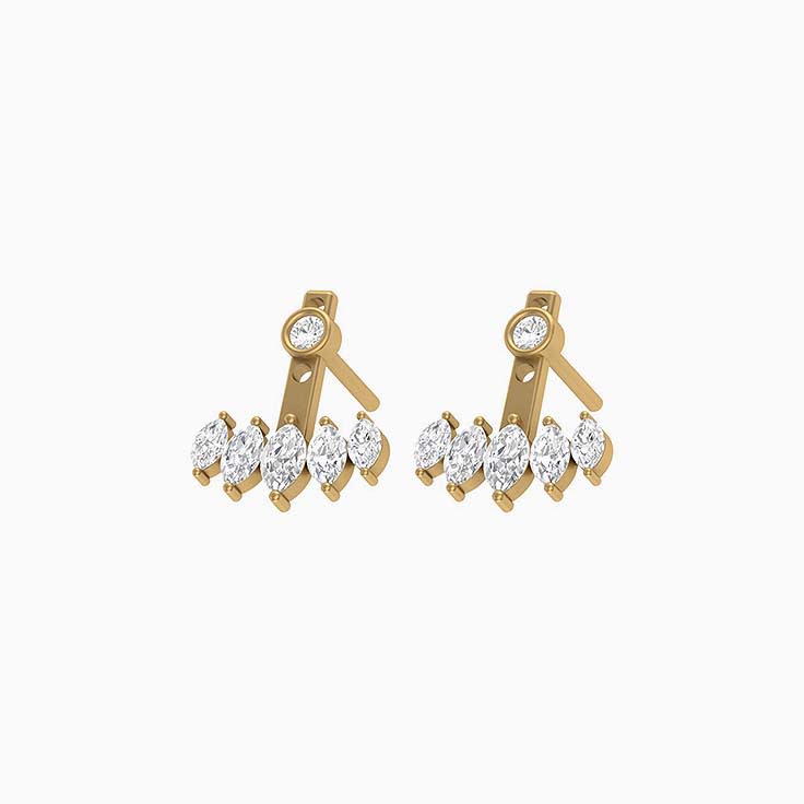 Fan Drop Marquise cut Lab diamonds earrings