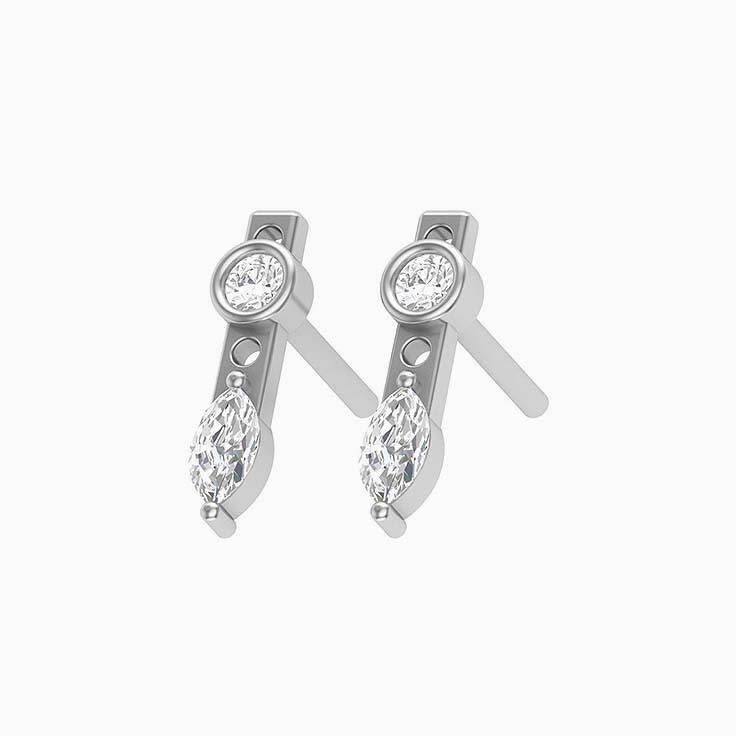 Natural Diamond Marquise cut drop earrings