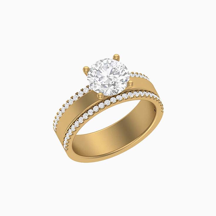 Engagement ring band with Lab diamonds