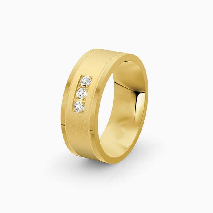 Center Sandblasted Mens Diamond Ring