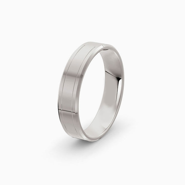 Flat profile mens ring