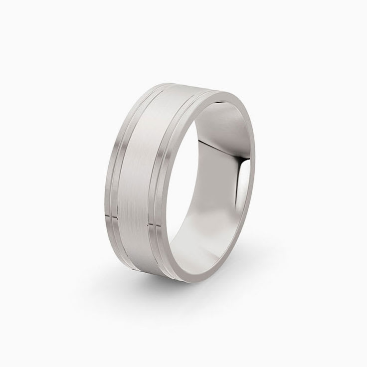 Matt and polish finished mens ring