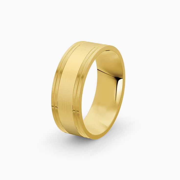 Matt and polish finished mens ring