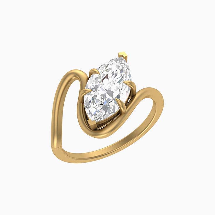 Wave setting with Lab marquise cut