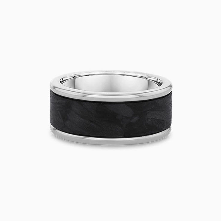 Black Mens Ring With Precious Metal