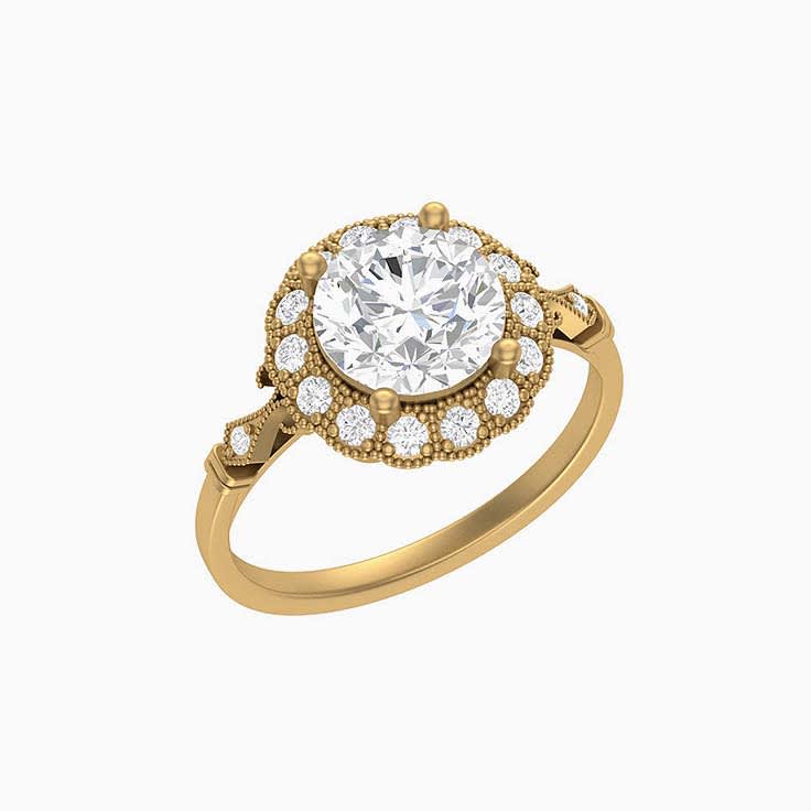 2 carat Antique Style Engagement Ring