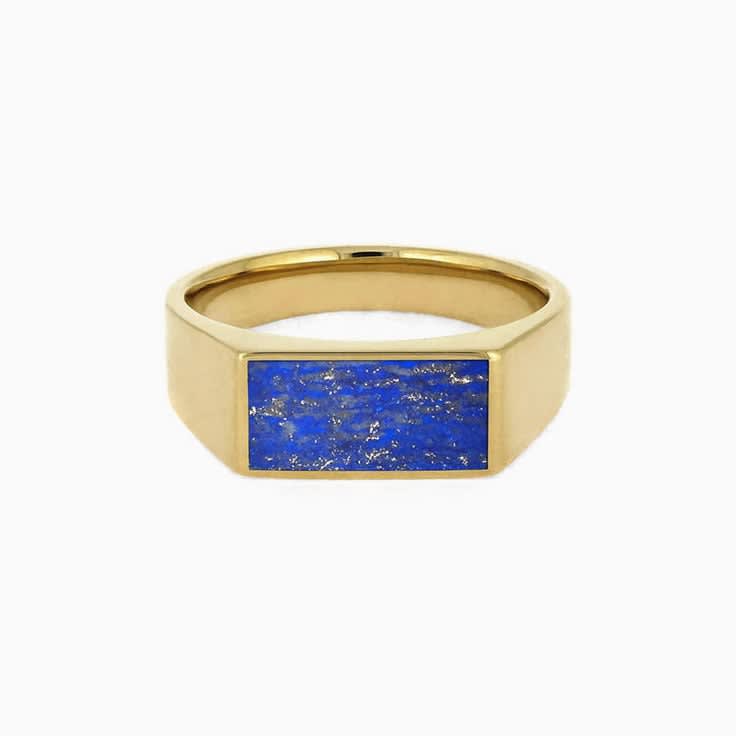 Lapi Lazuli Gold Signet Ring