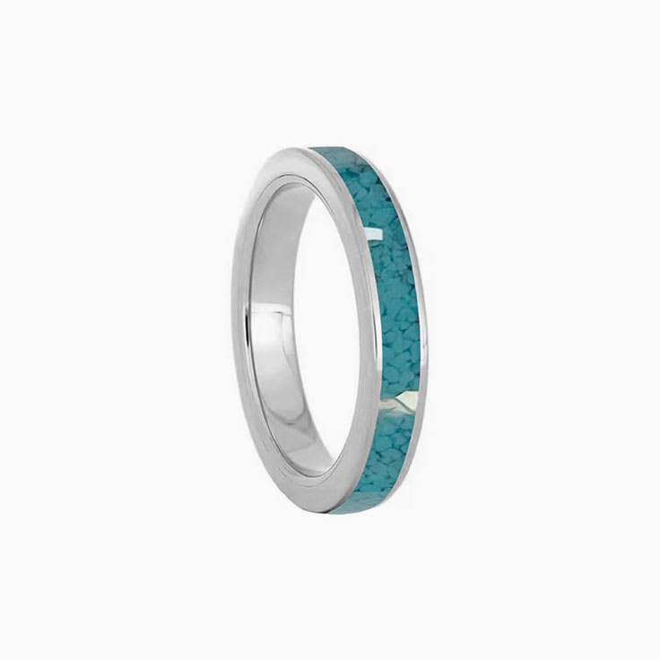 Ladies Turquoise Ring With Titanium