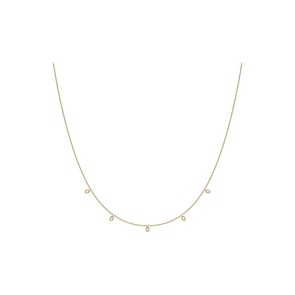 Pear cut Natural Diamond necklace 45cm