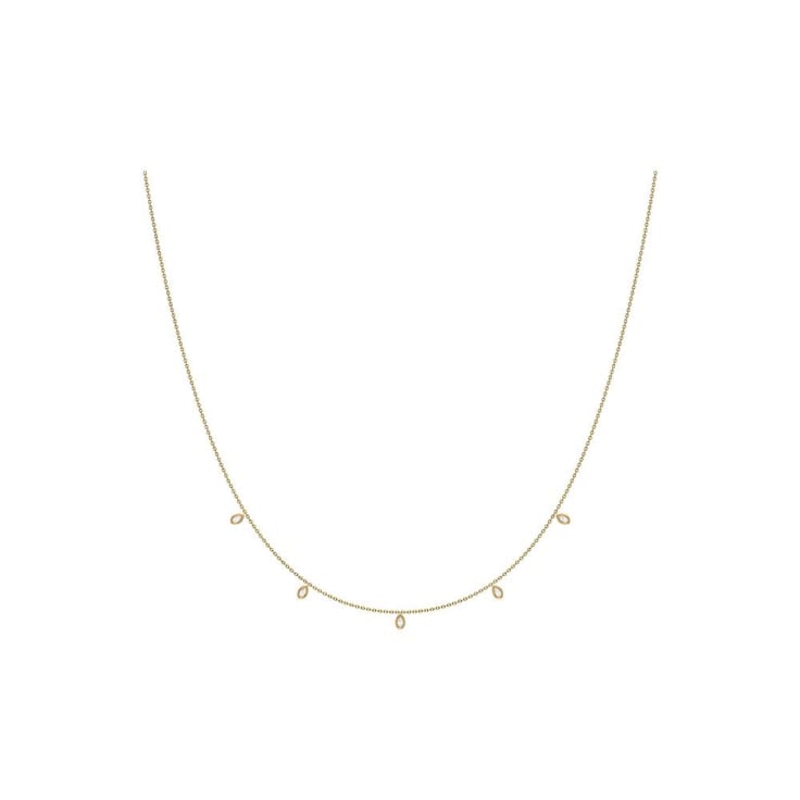 Pear cut Natural Diamond necklace 45cm