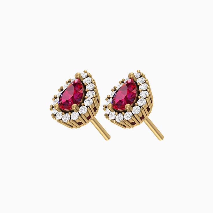 Better Natural Ruby and natural diamond stud earrings