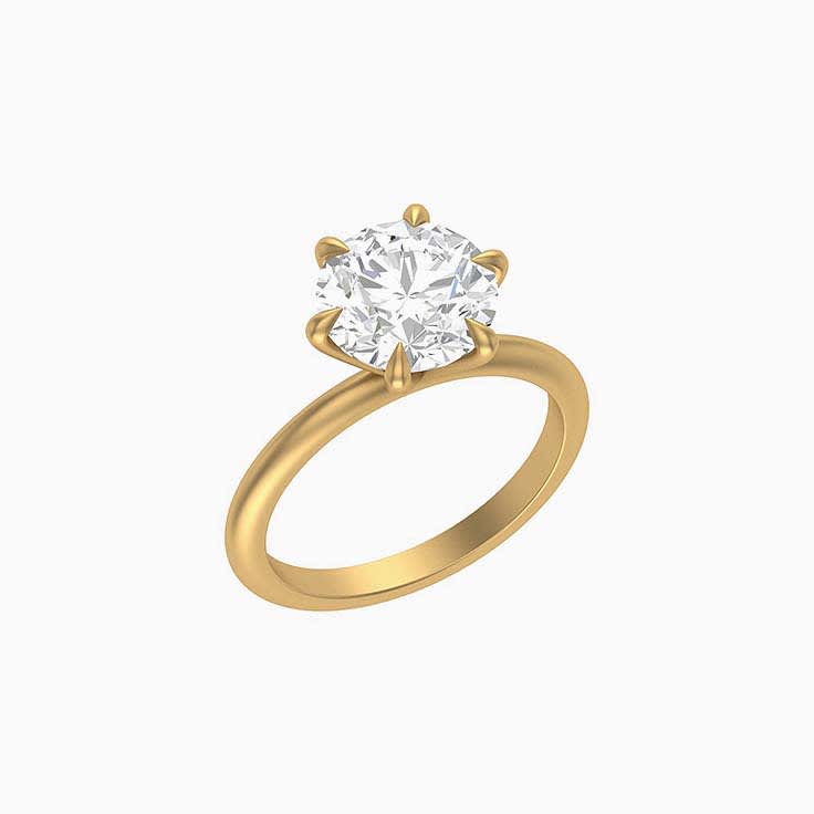 3ct Lab round diamond Engagement ring.