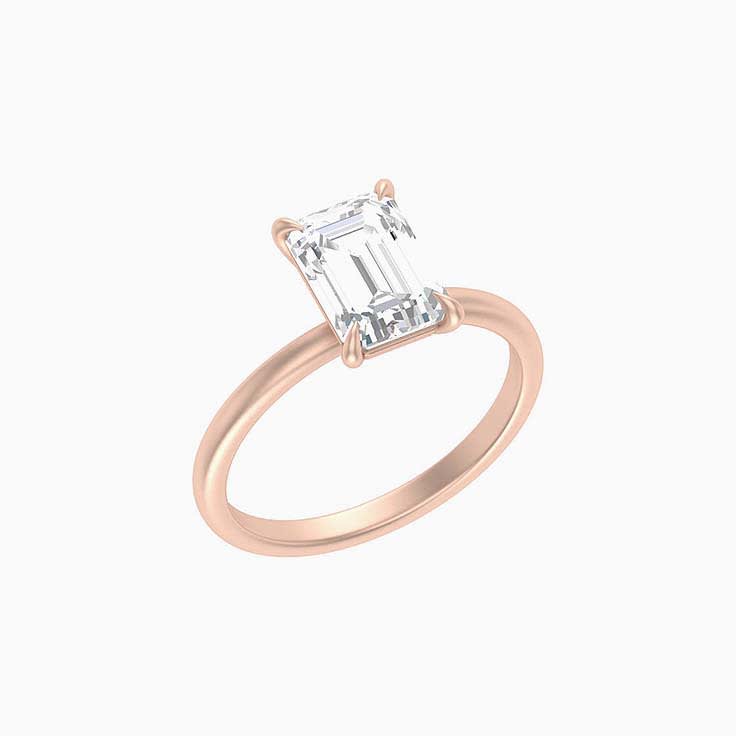 4 Claw 2ct Lab Emerald Cut Solitaire