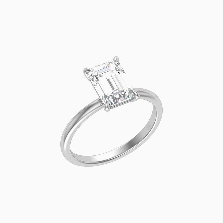 4 Claw 2ct Lab Emerald Cut Solitaire