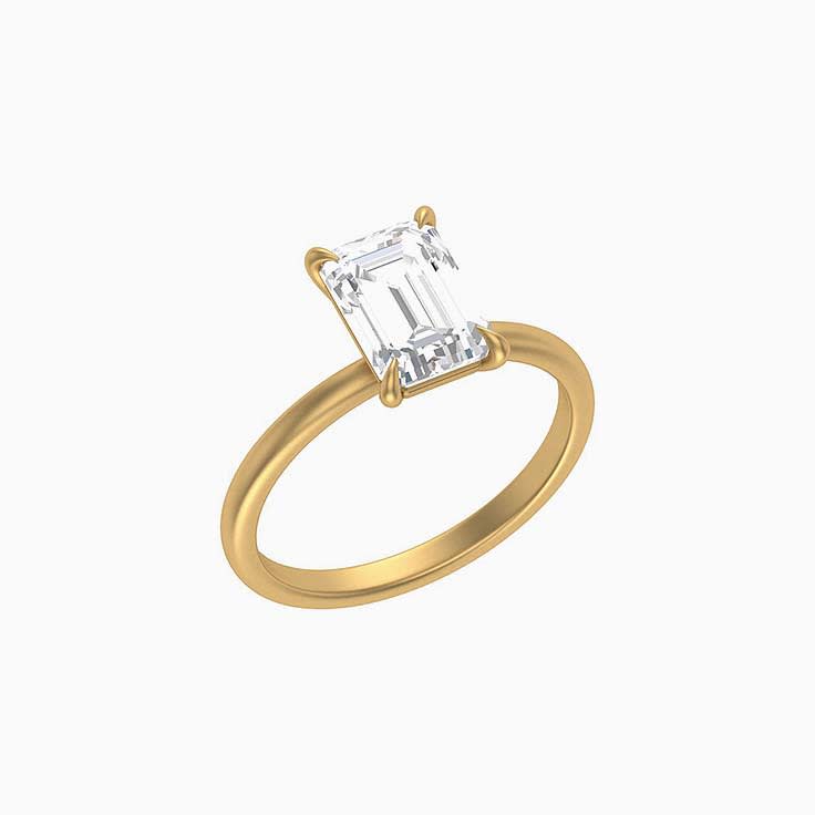 4 Claw 2ct Lab Emerald Cut Solitaire