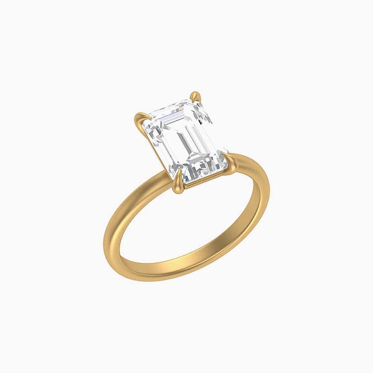 4 Claw 3ct Emerald Cut Solitaire