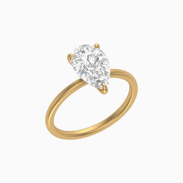 Mia  3 Claw 1ct Lab Pear Solitaire