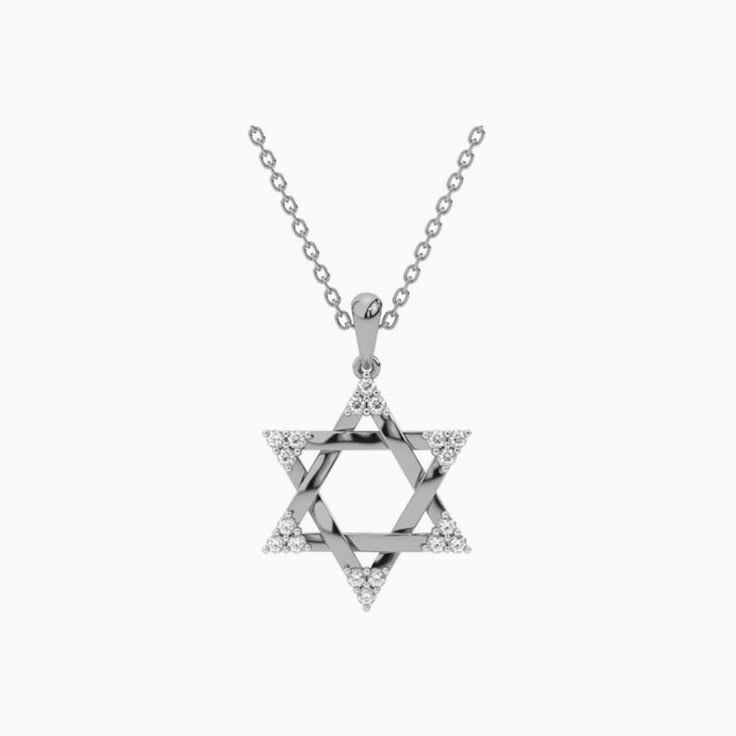 Diamond Star of David Pendant