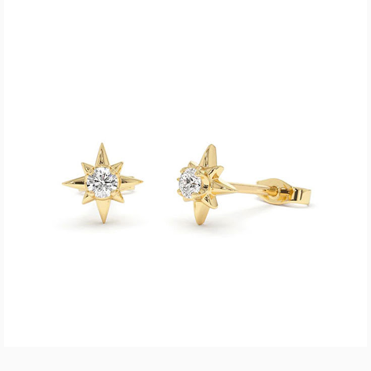 Petite star diamond studs