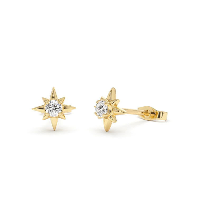 Petite star diamond studs