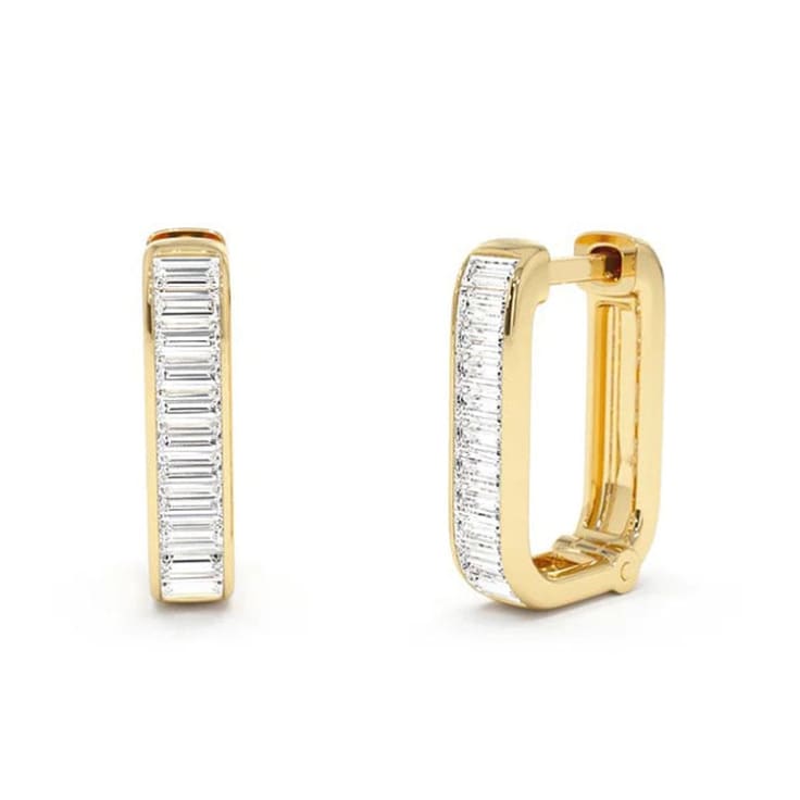 Channel Set Baguette Diamond Huggies