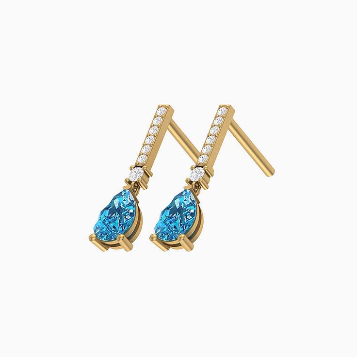 Stunning Blue Topaz and Natural Diamonds earrings