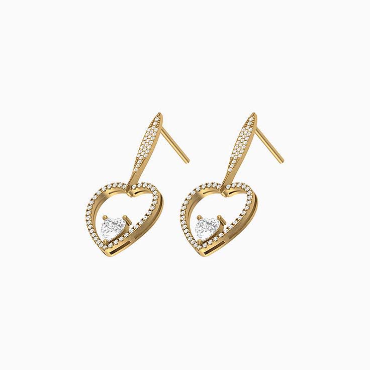 Heart Lab diamond dangle earrings