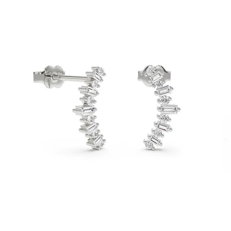 Petite Baguette Diamond Studs